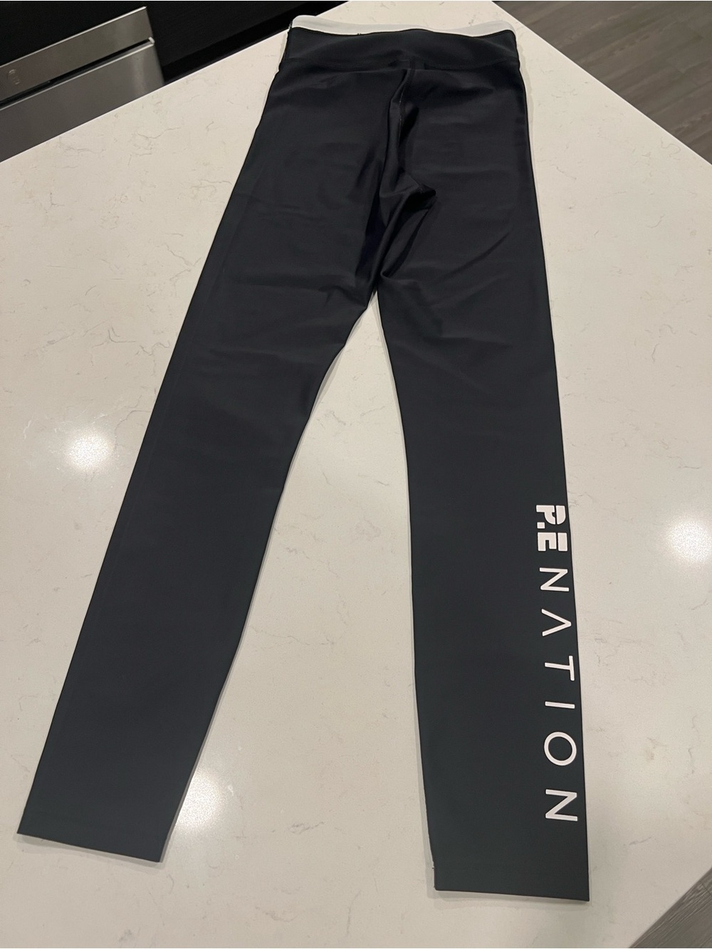 P.E NATION Black Leggings with White Side Logo